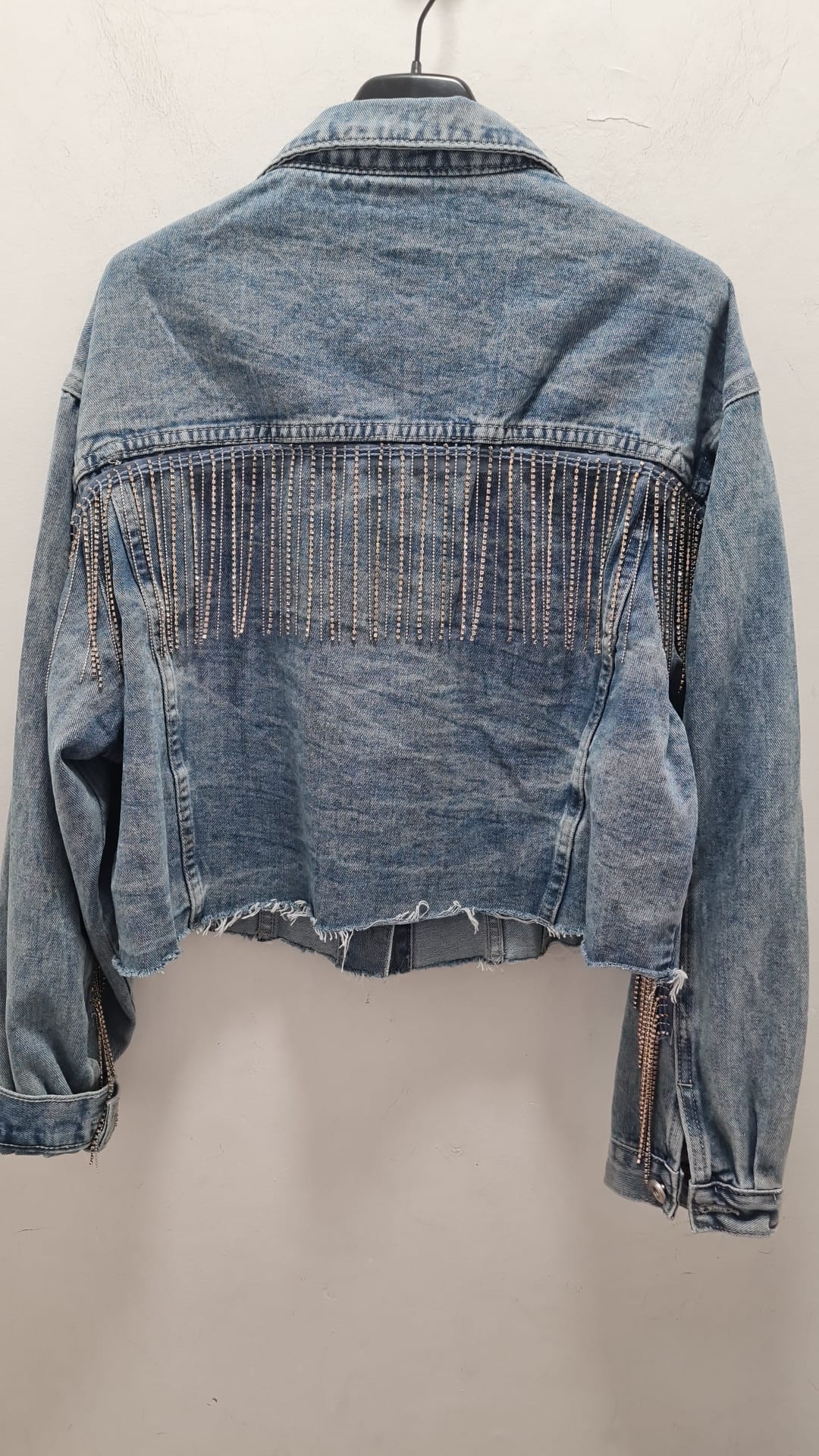 Giubbotto Denim con Frange Strass – Taglia Unica