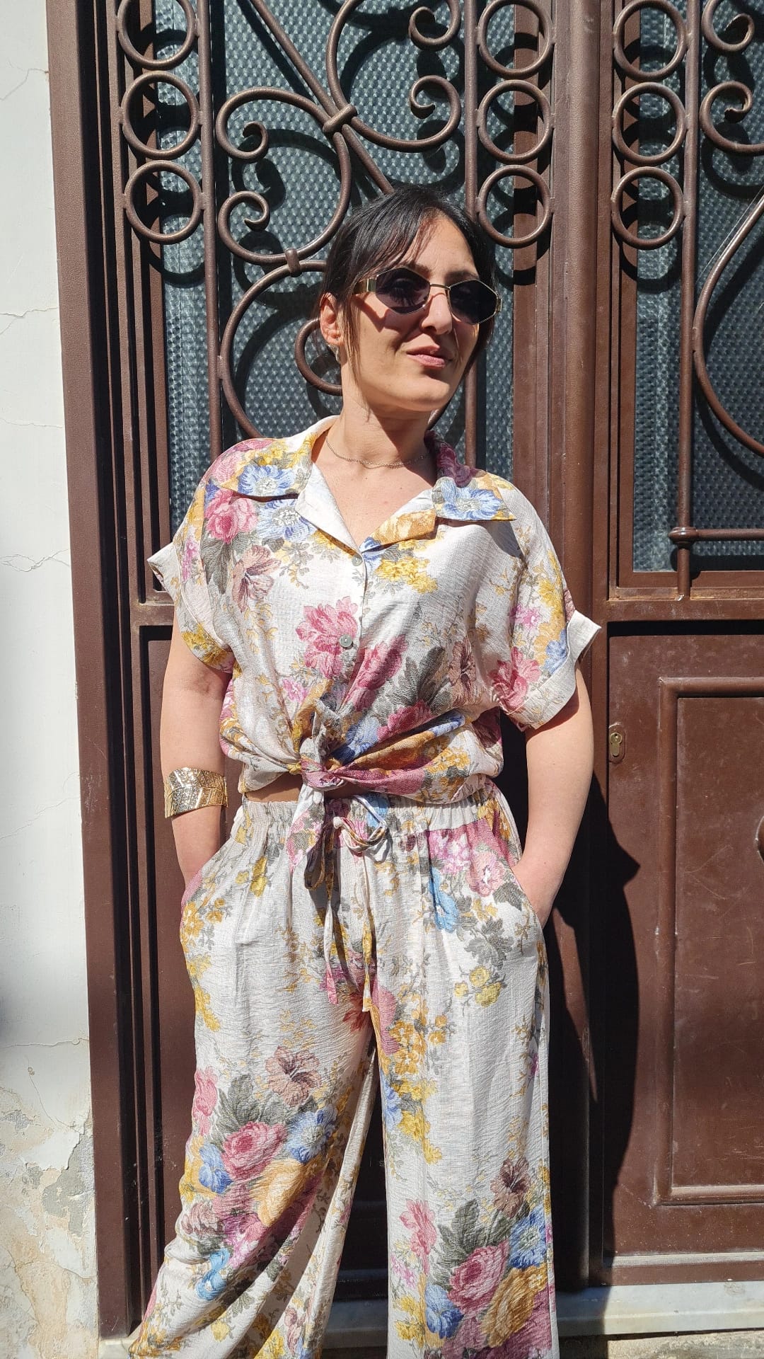 Coordinato Floreale Camicia e Pantalone