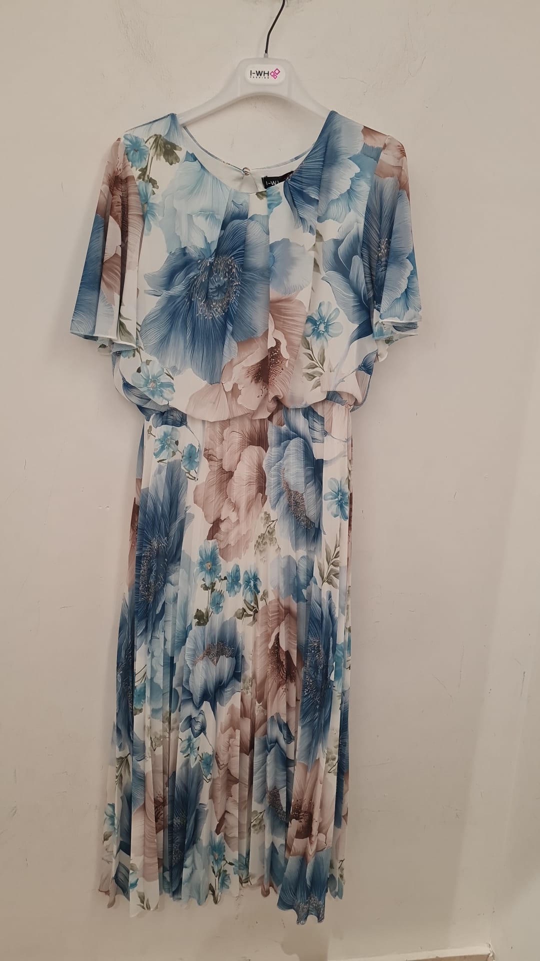 Vestito Floreale con Gonna Plissé