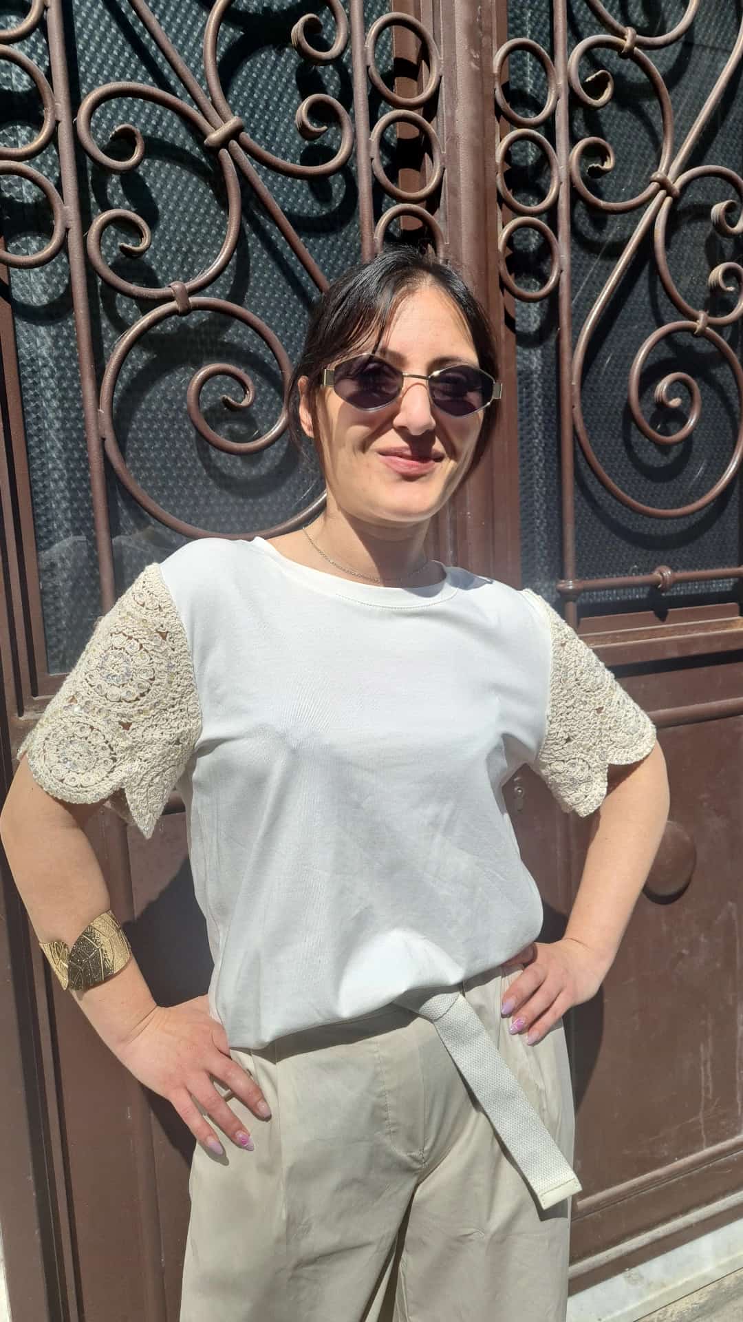 Maglia con Maniche all'Uncinetto