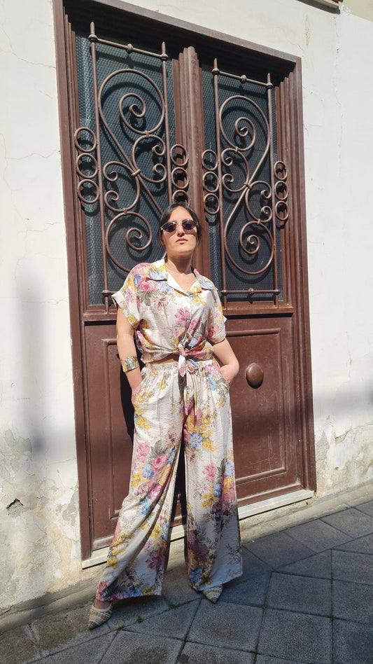 Coordinato Floreale Camicia e Pantalone