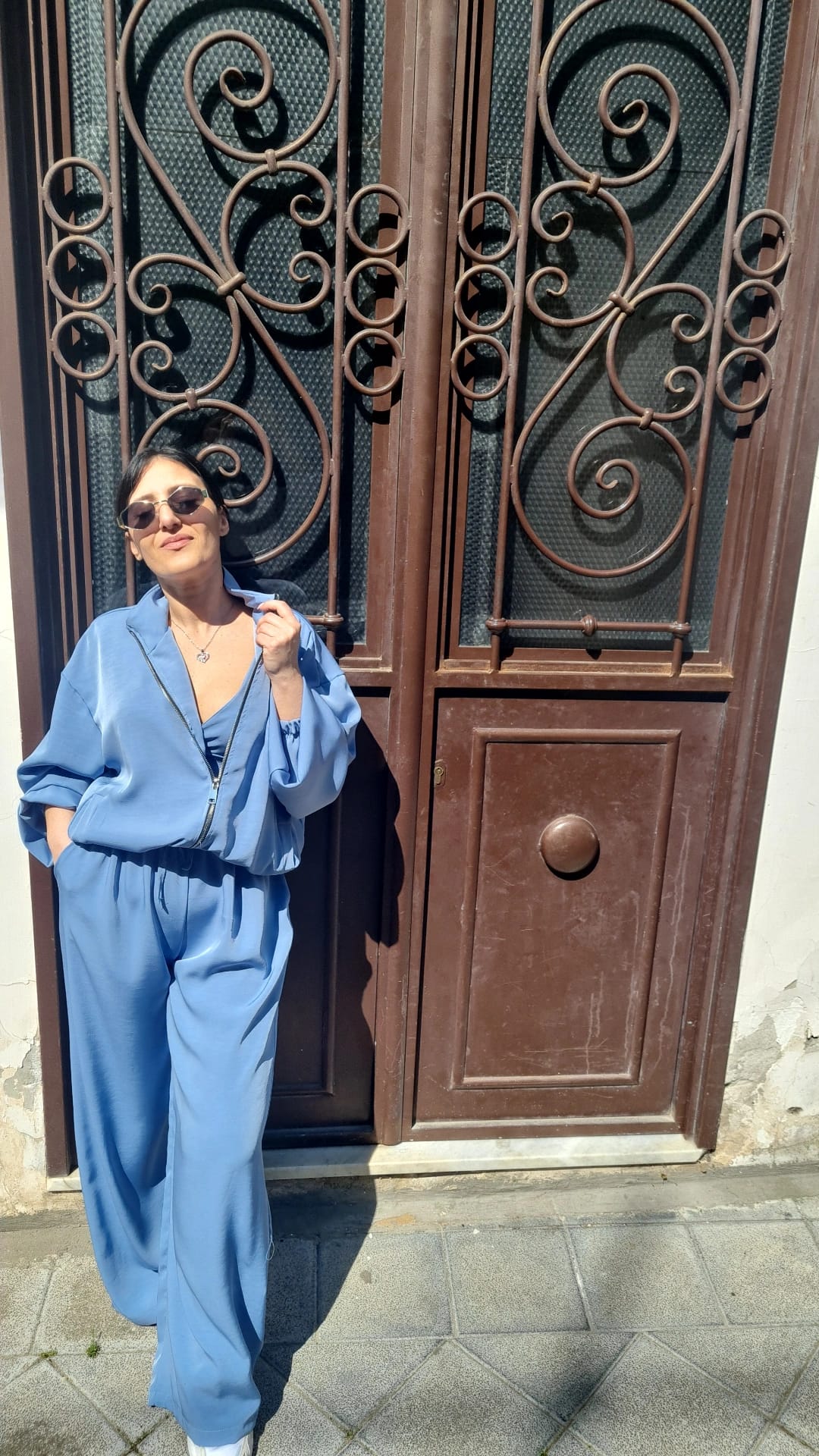 Completo 3 Pezzi: Giacca, Top e Pantalone Wide Leg