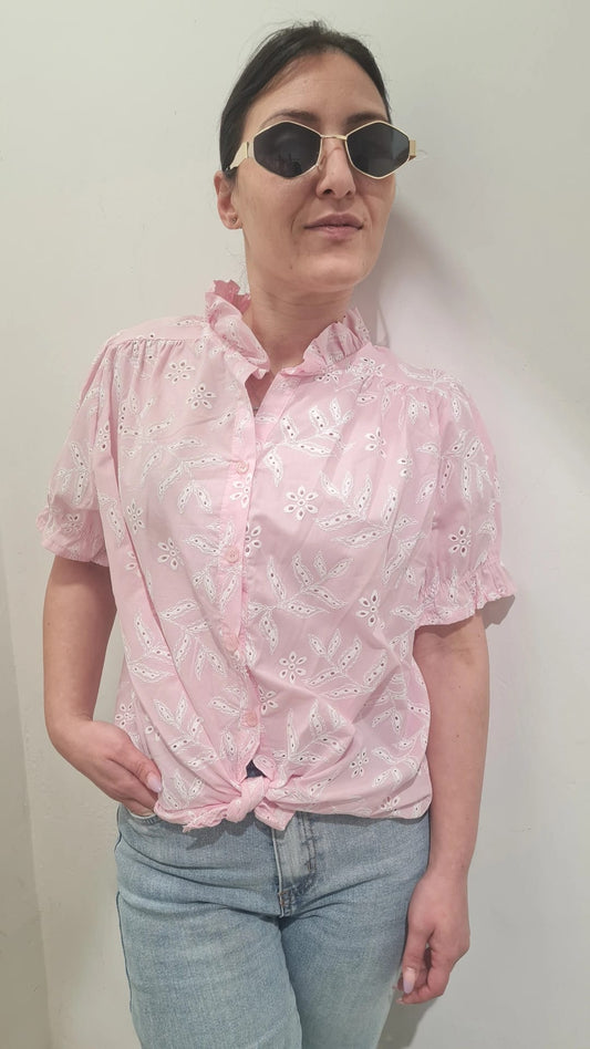 Camicia Sangallo Ricamo Fiore – Taglia Unica