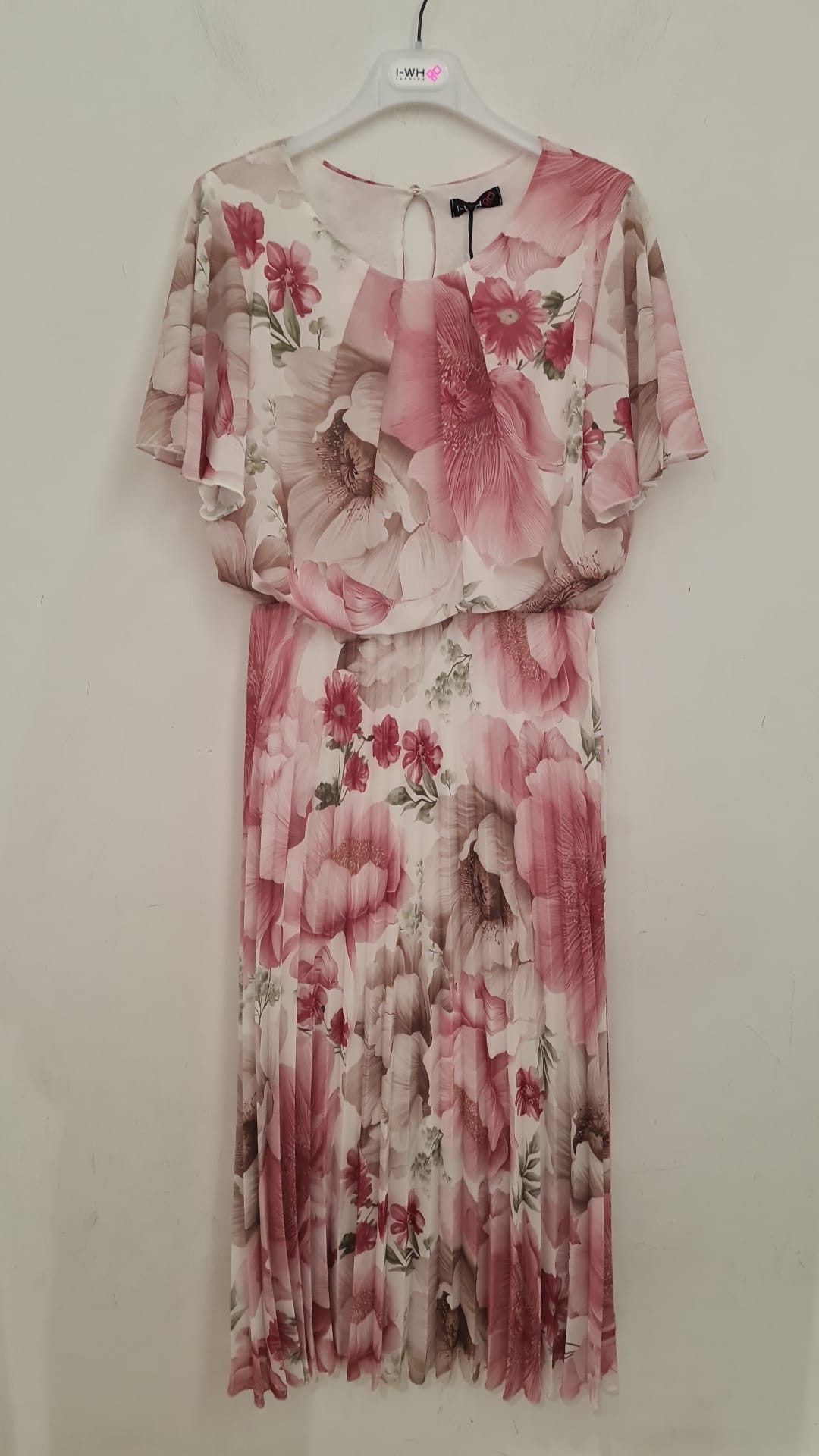 Vestito Floreale con Gonna Plissé
