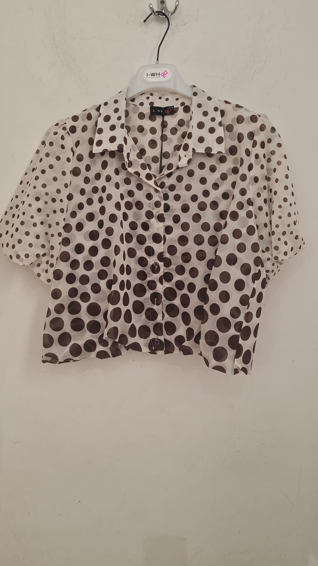 Camicia a Pois con Maniche a Palloncino