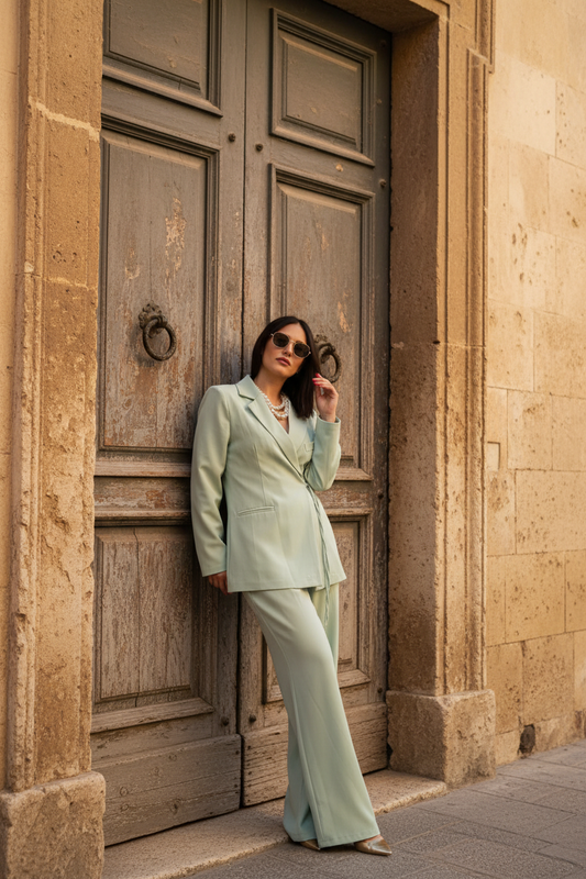 Completo Tailleur Verde Acqua