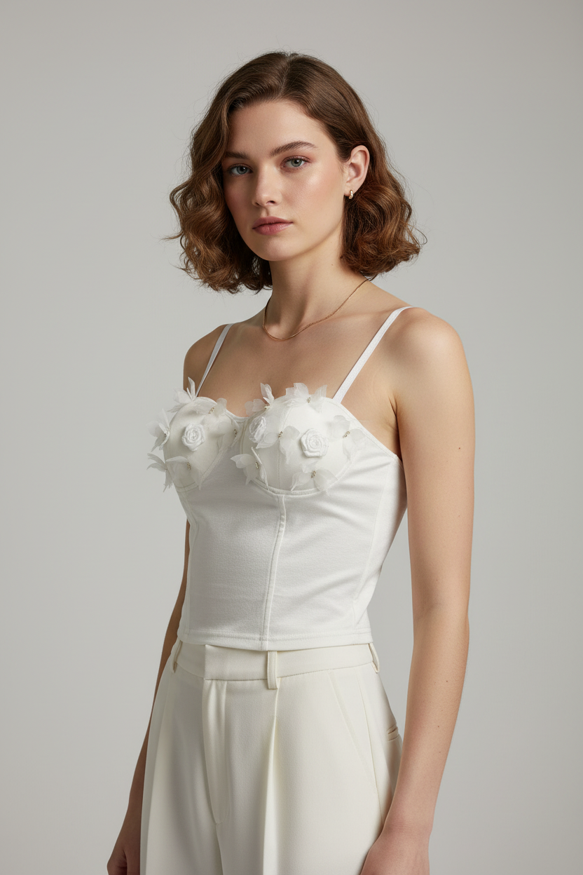 Top Corsetto Floreale indossato